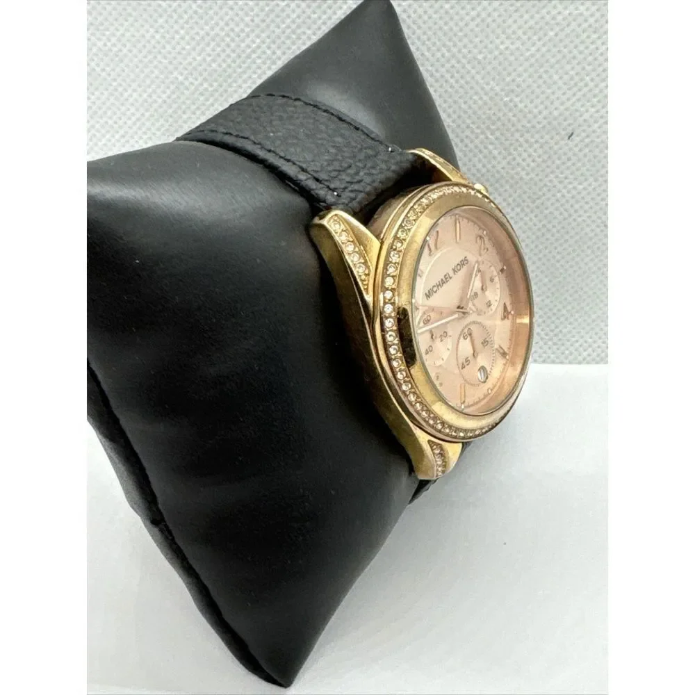 Michael Kors Blair MK5263 Women's Black Leather Analog Dial Quartz Watch JNA455